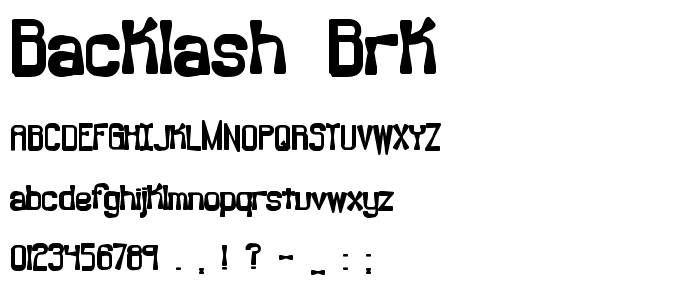 Backlash BRK font